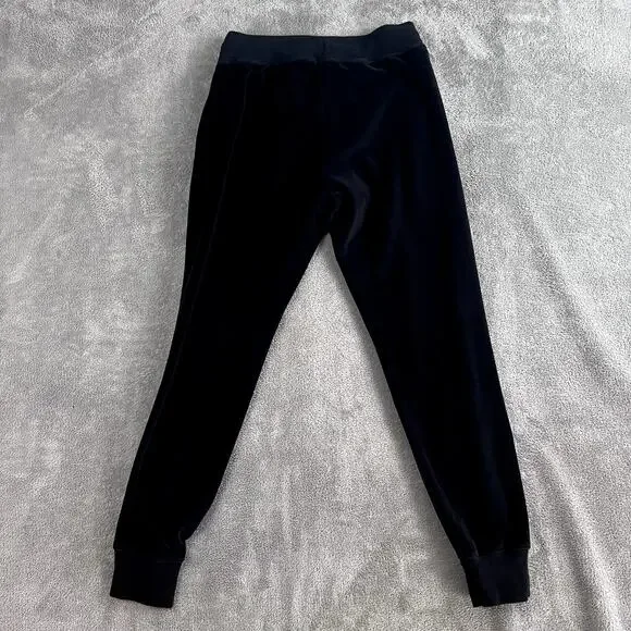 Ralph Lauren Velour Joggers Womens XS Black Luxe Loungewear Drawstring - Picture 8 of 11